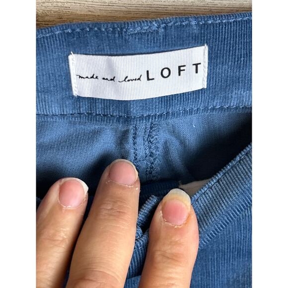 Loft womens 10 the skinny high rise blue lightweight corduroy pants new with tag - Picture 6 of 7
